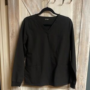 Mandala Black Long Sleeve Scrub Top